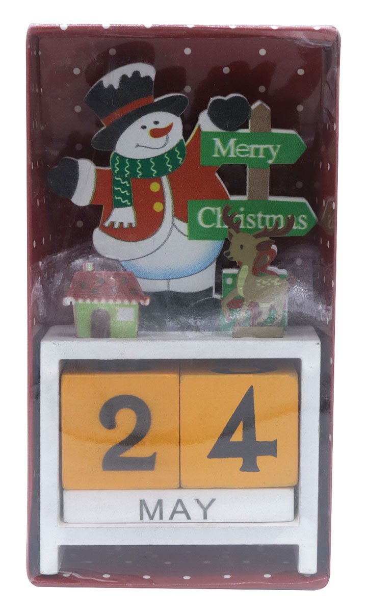 X-Q7.1 CG013-001 Wooden Christmas Calendar 14x7.5cm