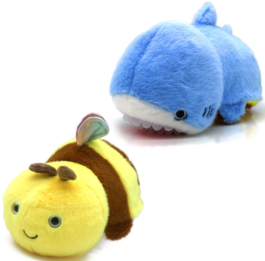 Y-D6.1 TOY939-004-4 Reversible Plush 25cm Shark - Bee