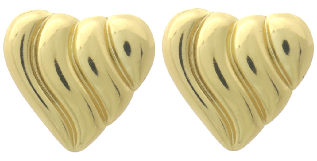 A-B9.3 E926-001G S. Steel Earrings Heart 2.2cm