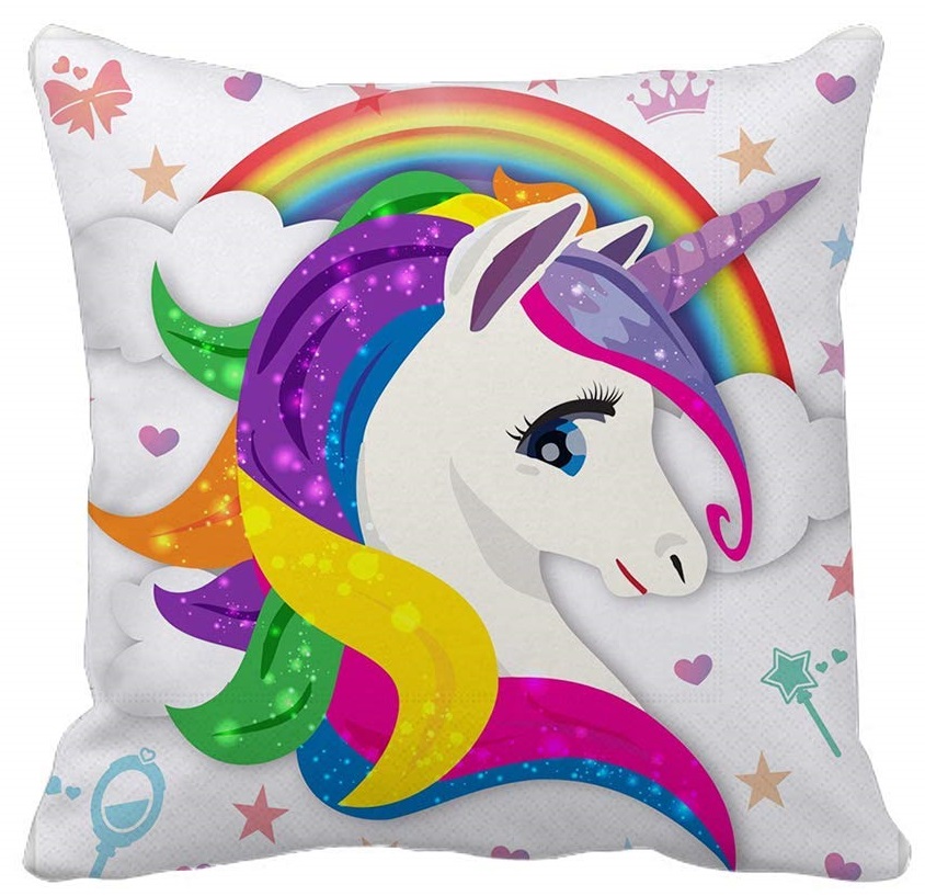 K-D4.2  ASHBZ2006 Diamond Painting Pillow 40x40cm Unicorn