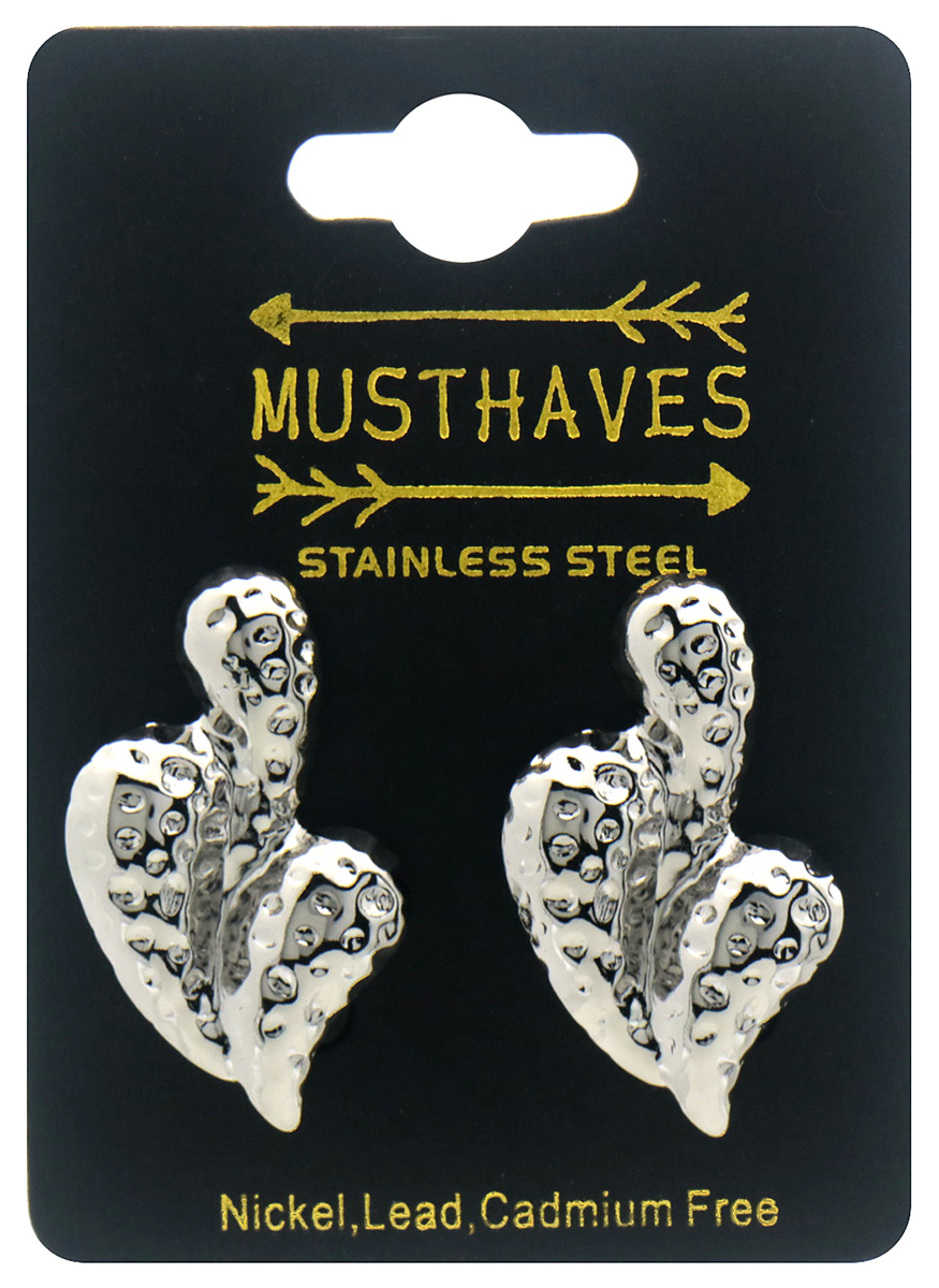 A-D4.4 E926-004S S. Steel Earrings Heart 3cm