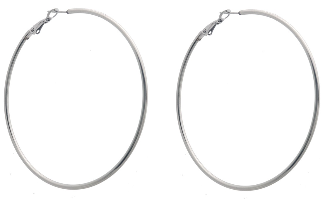 D-E9.2 E926-007S S. Steel Earrings Creoles 70mm