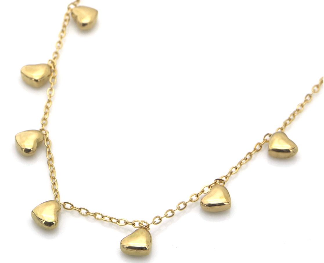 C-E7.2 N926-004G S. Steel Necklace Hearts