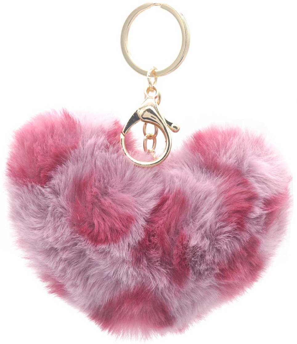 X-M10.1 KY2403-168-2 Fluffy Keychain 10cm Heart