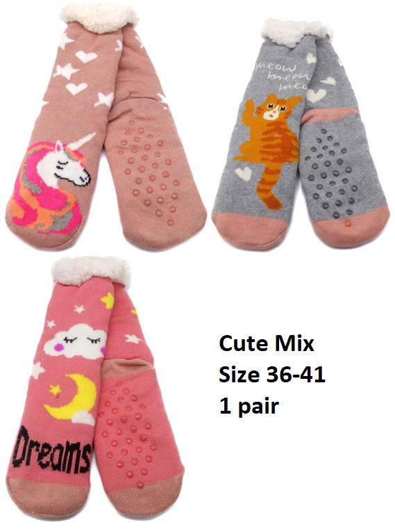 Y-E5.4 SOCKS706-003 Padded Socks - Mixed Designs - Size 36-41