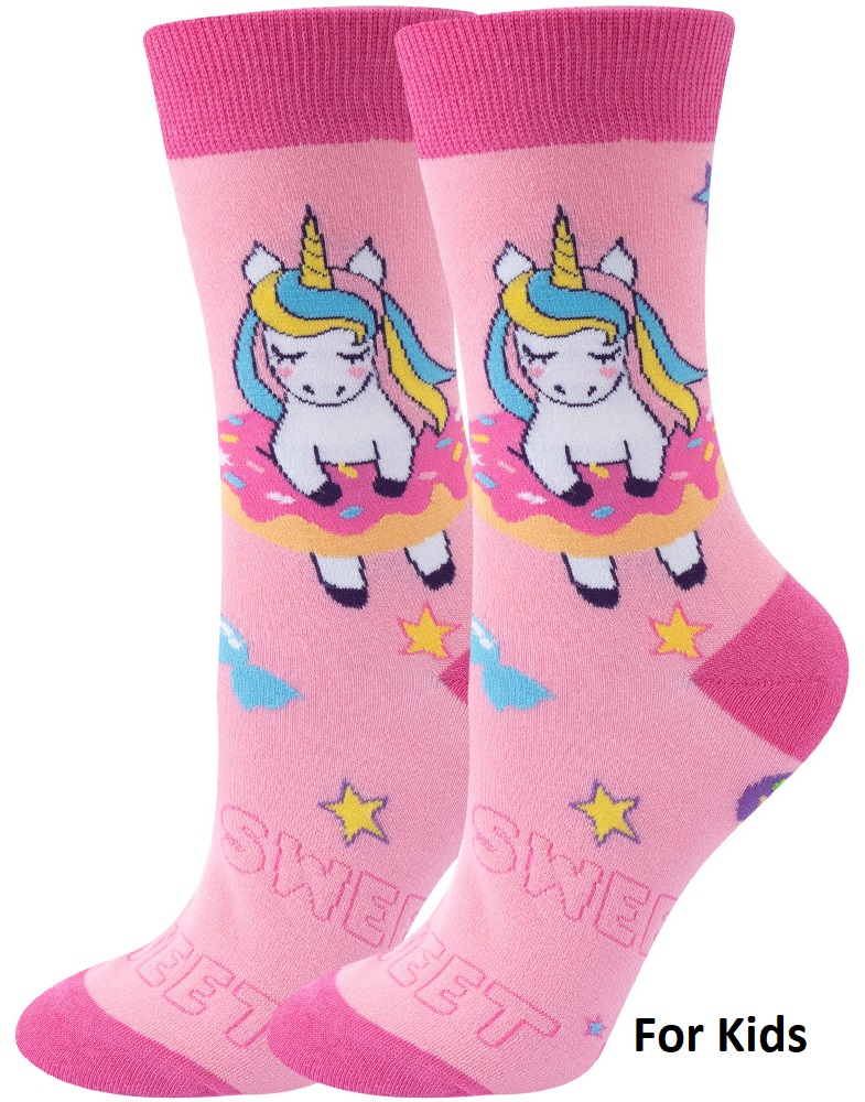 S-B2.4  SOCK2461-008 Socks Size 33-38 Unicorns For Kids