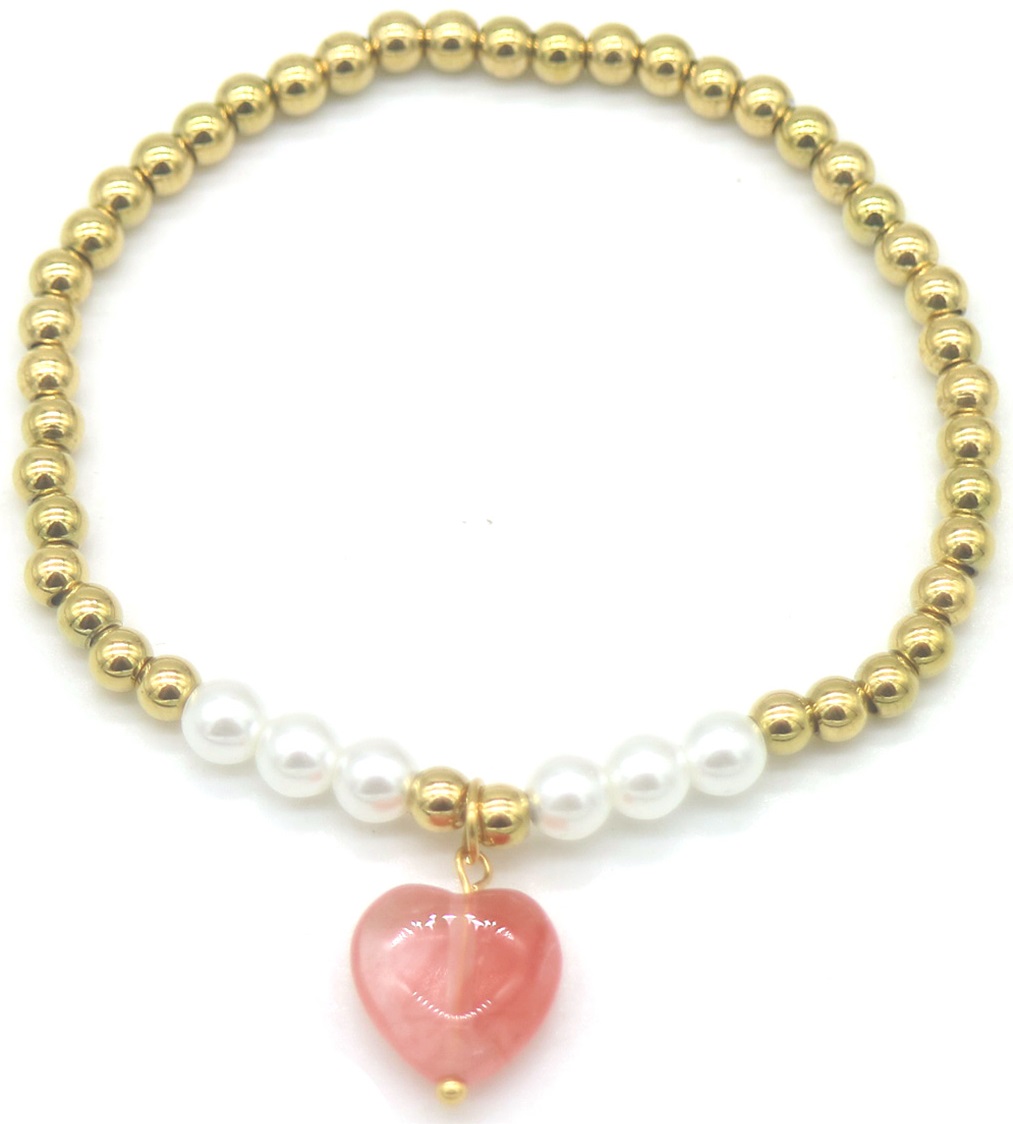 A-C17.3 B100-033-2 S. Steel Bracelet Stone Heart