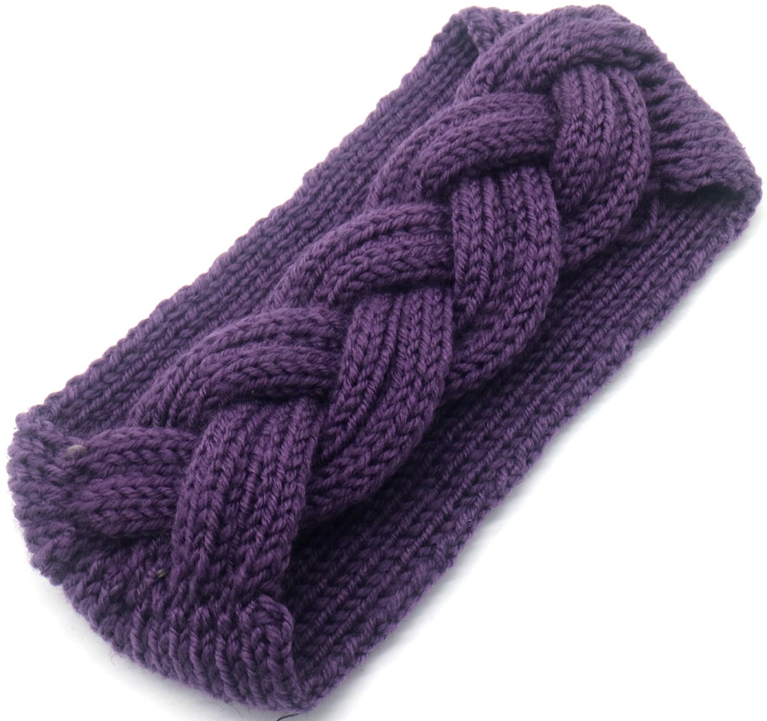 T-H7.2 H071-016-1 Knitted Headband Purple