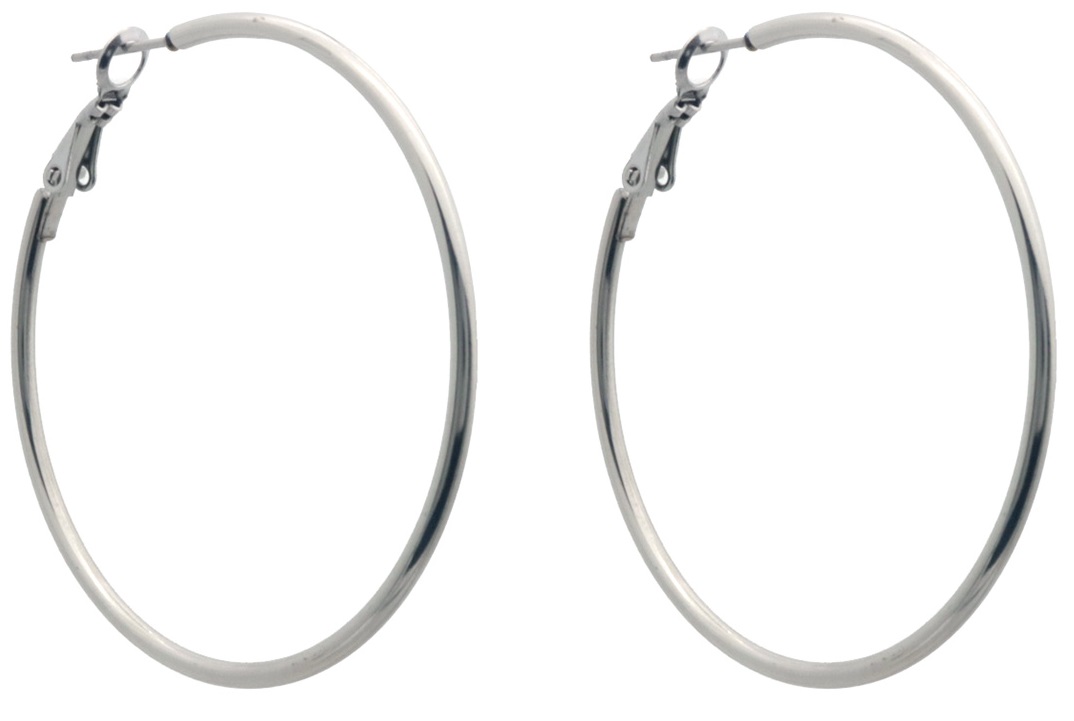 D-D8.2  E926-007S S. Steel Earrings Creoles 50mm