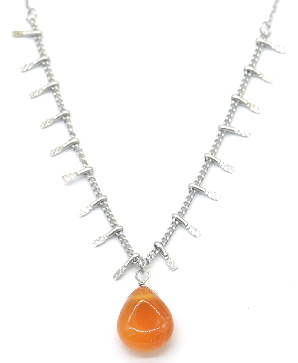 E-E2.3 N031-011S S. Steel Necklace Stone