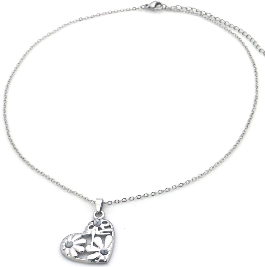 A-B5.4 N091-029S-3 S. Steel Necklace Heart