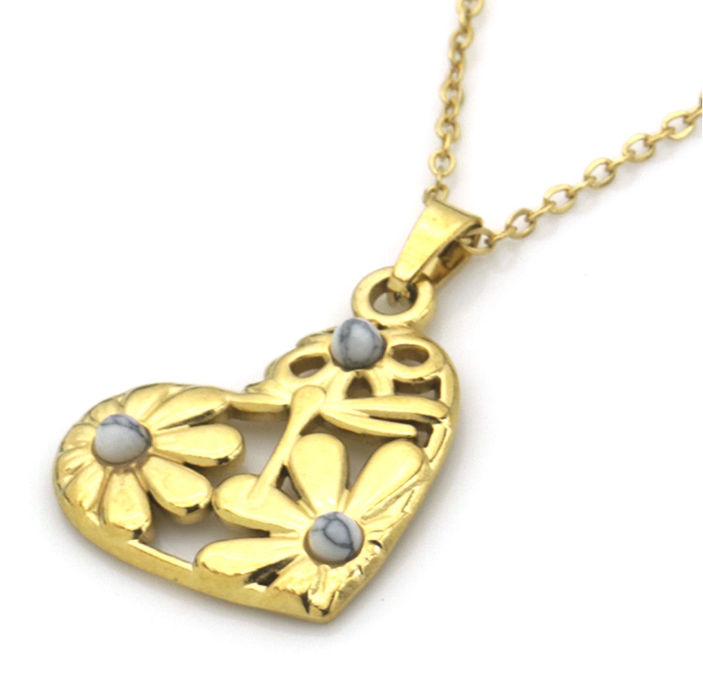 C-A3.1  N091-029G-3 S. Steel Necklace Heart