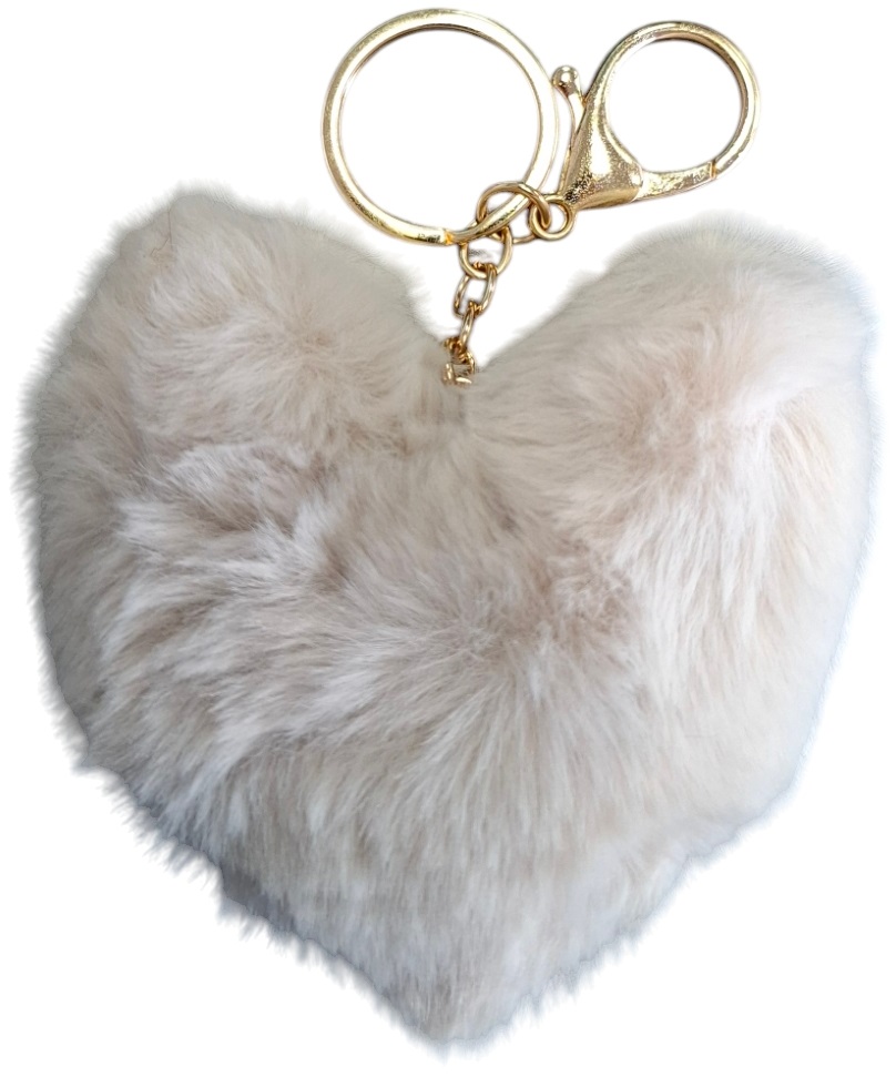 X-M10.2 KY2403-168-4 Fluffy Keychain 10cm Heart