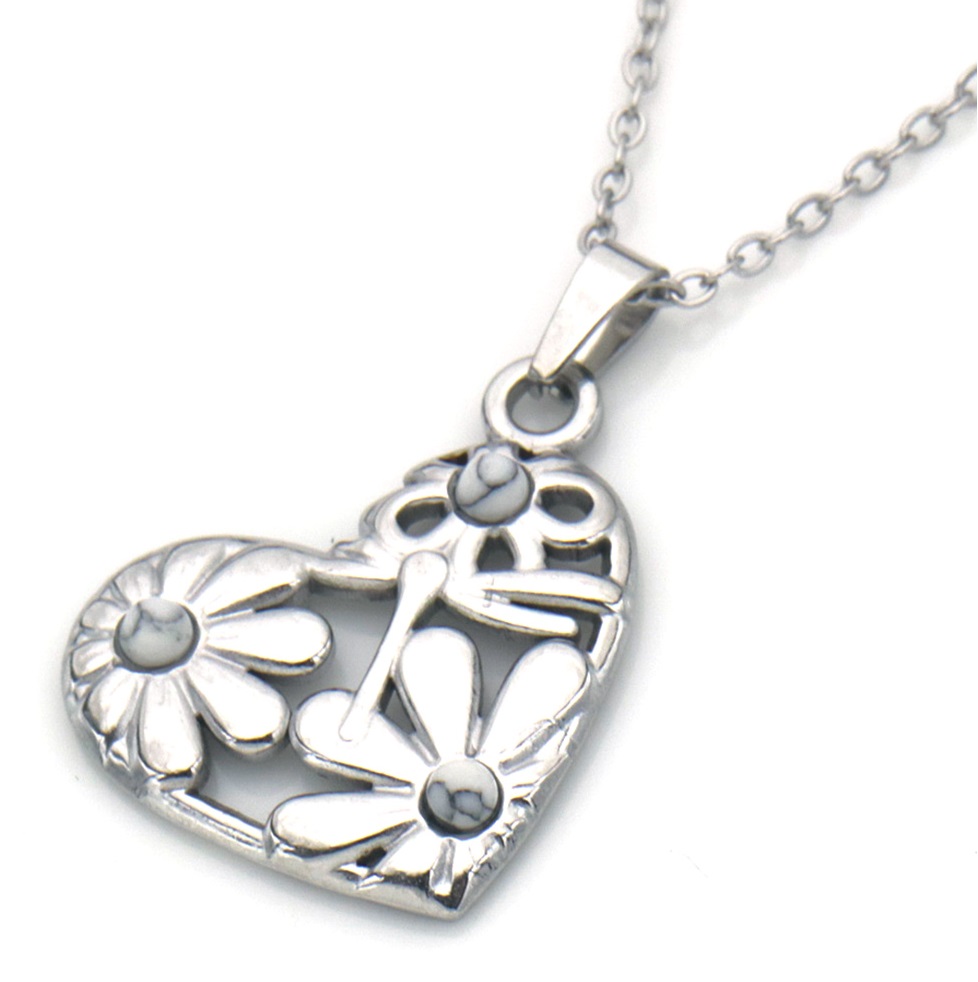 A-B5.4 N091-029S-3 S. Steel Necklace Heart