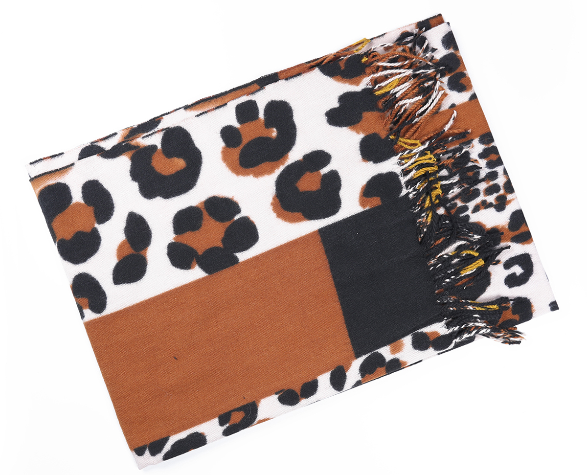 T-D3.1 SCARF405-003B Soft Scarf Leopard 180x70cm Brown