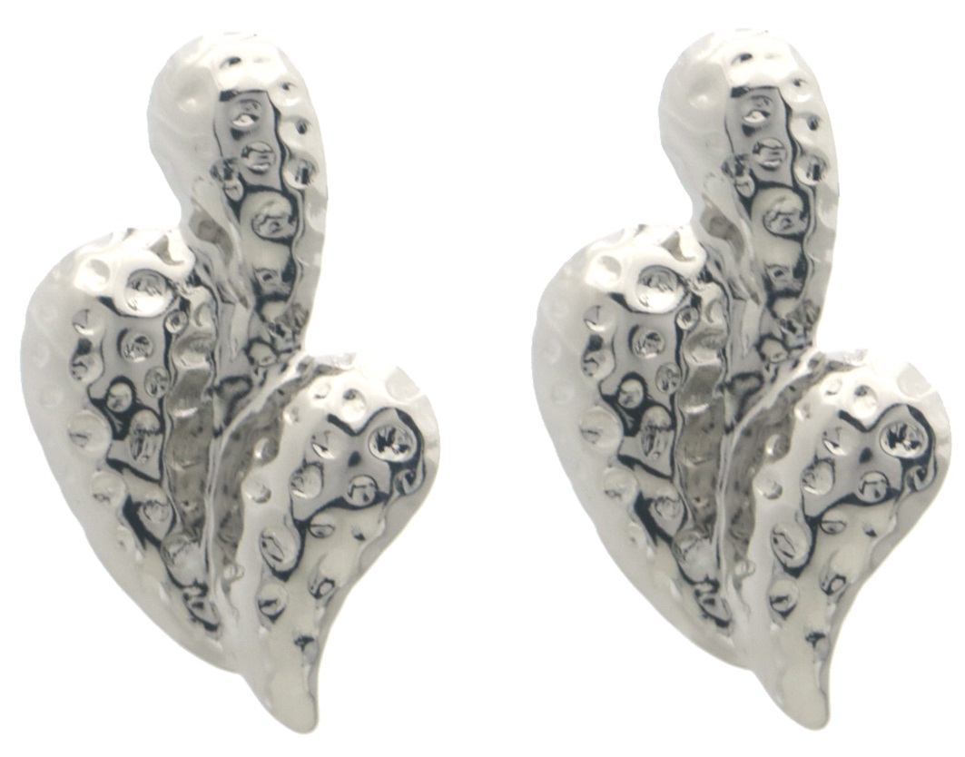 A-D4.4 E926-004S S. Steel Earrings Heart 3cm