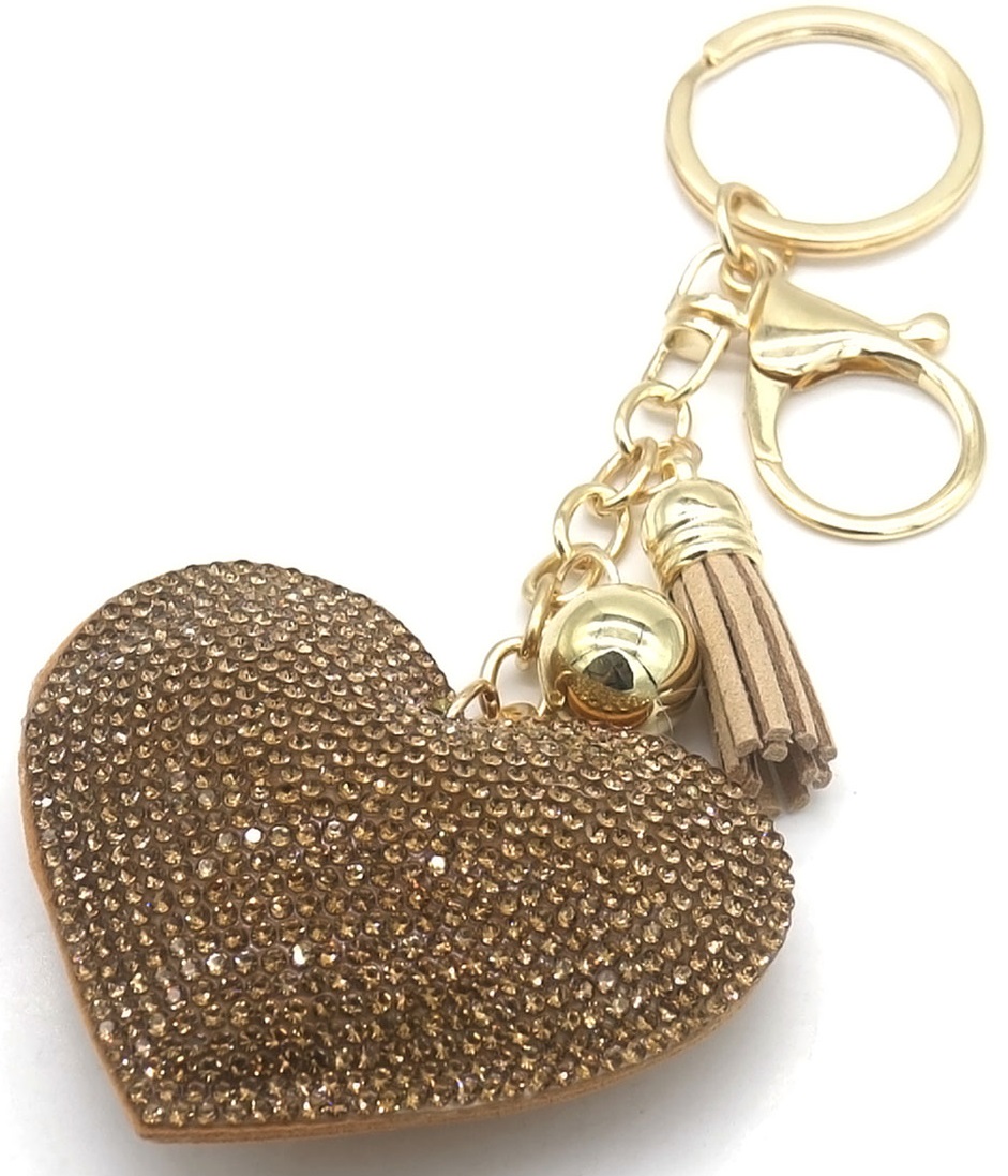 I-E1.1 KY2403-033-4 Keychain Heart 7cm Brown