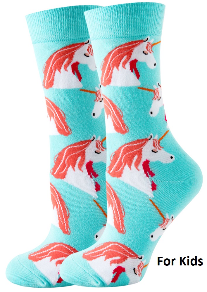 S-B5.5  SOCK2461-007 Socks Size 33-38 Unicorns For Kids