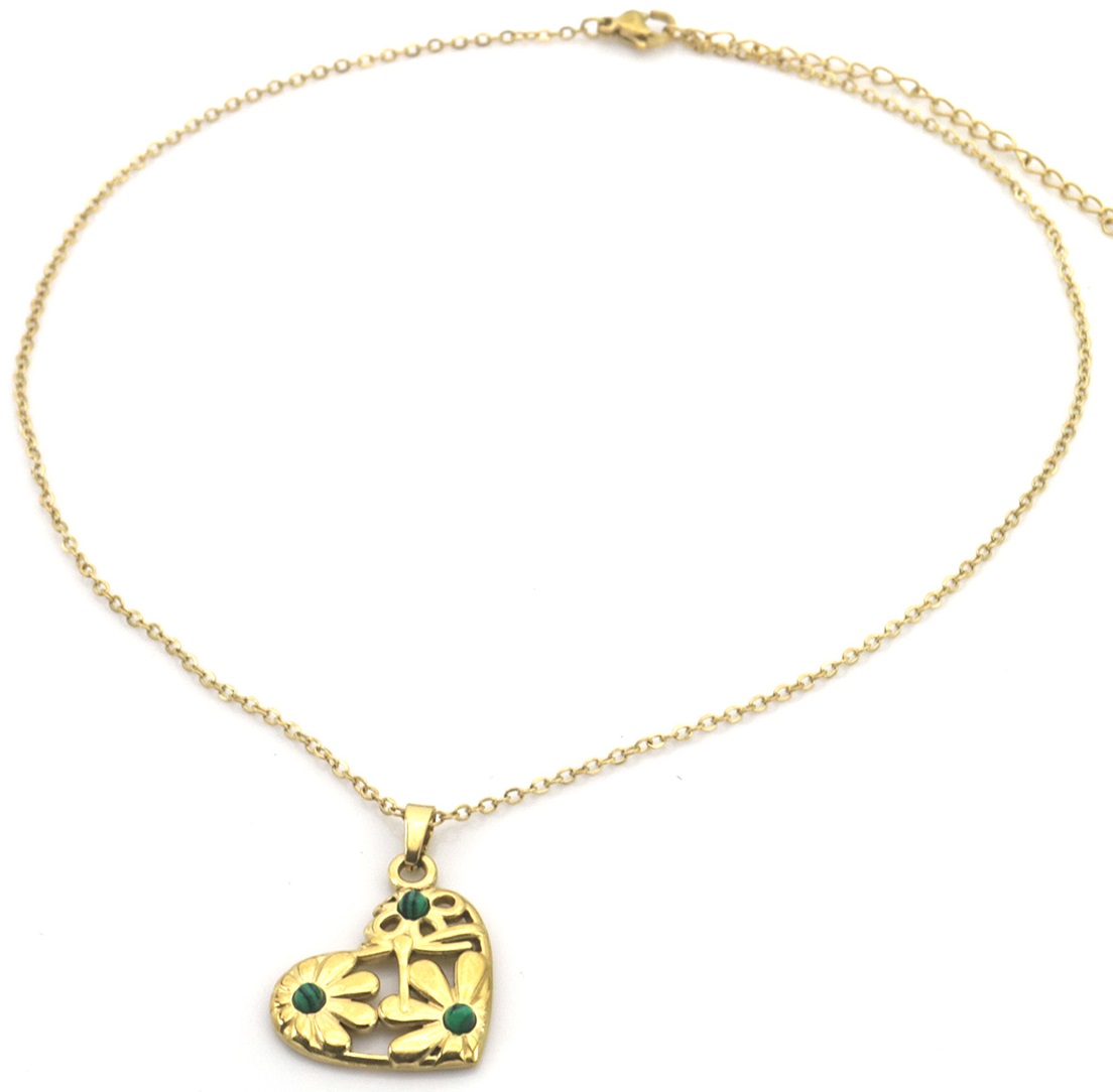 B-A9.3 N091-029G-2 S. Steel Necklace Heart