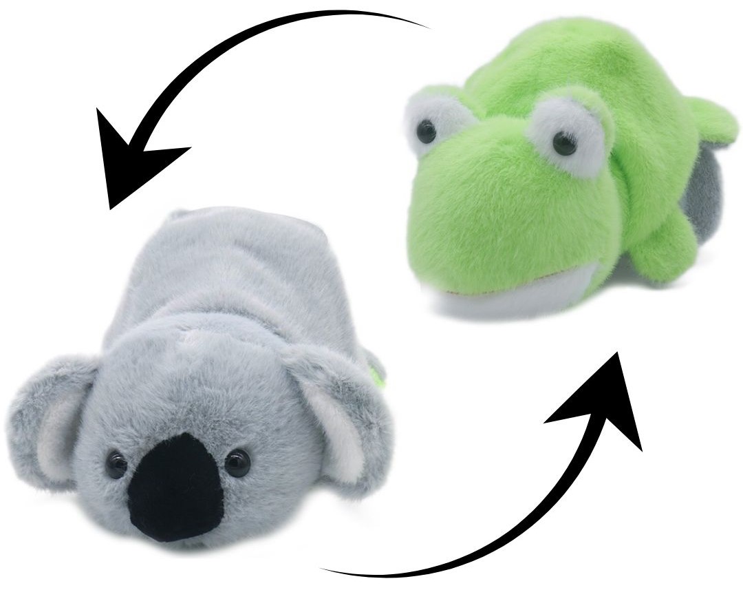 Y-D2.5 TOY939-004-5 Reversible Plush 25cm Koala - Frog