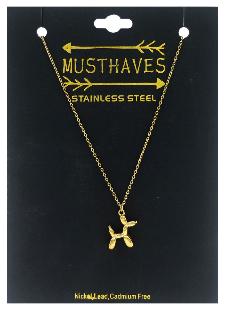 J-E10.1  N103-021G S. Steel Necklace Dog