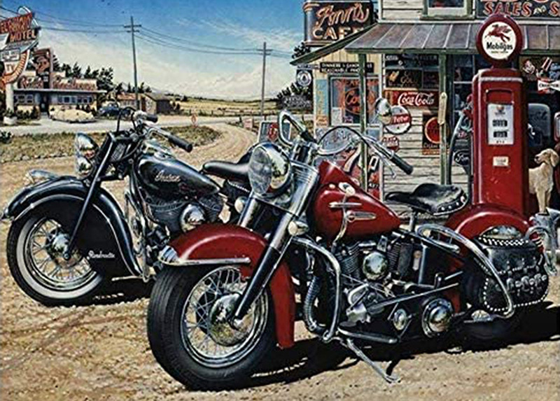 Q-L6.1 GD81250 Diamond Painting -Canvas 40x30cm - Painting 35x25cm Motorcycles