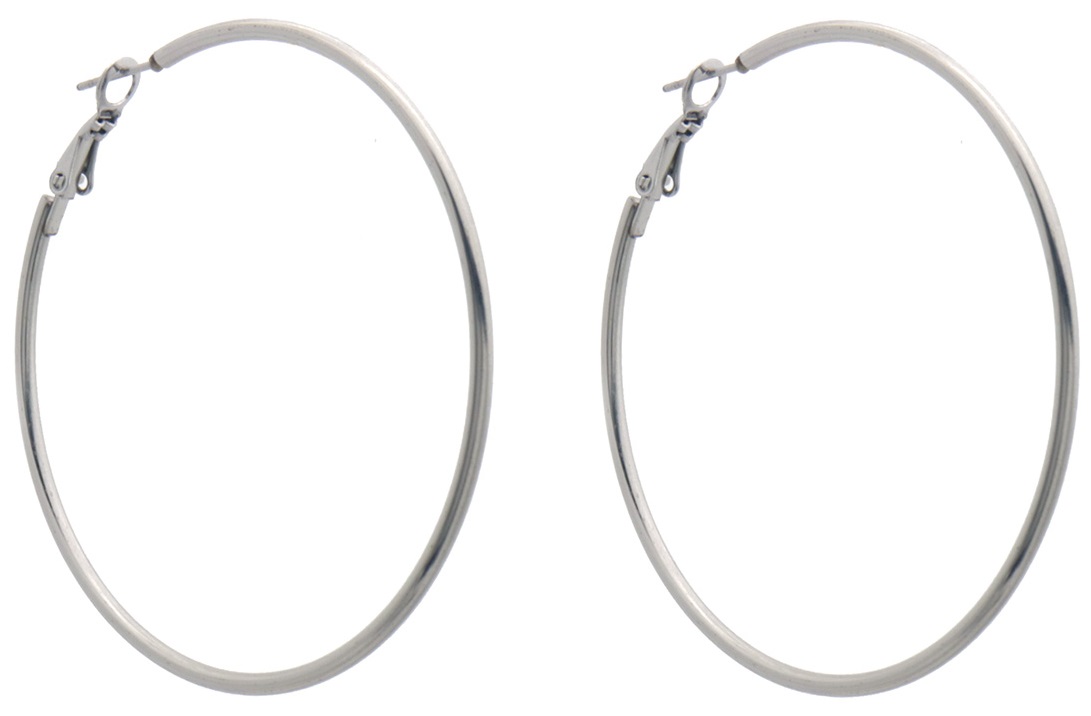 D-E3.1 E926-007S S. Steel Earrings Creoles 60mm