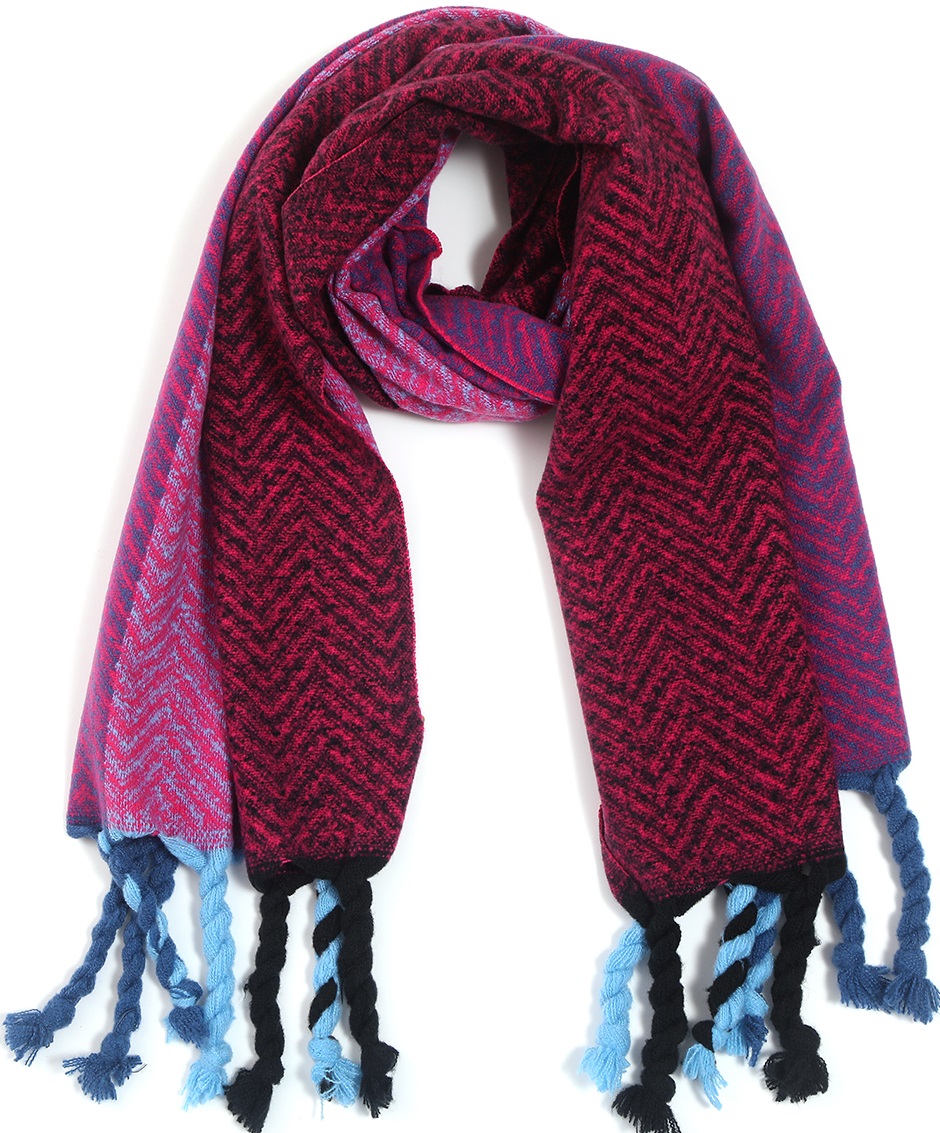 R-J5.2 SCARF705-005 No. 3 Scarf Tassels 180x60cm Purple