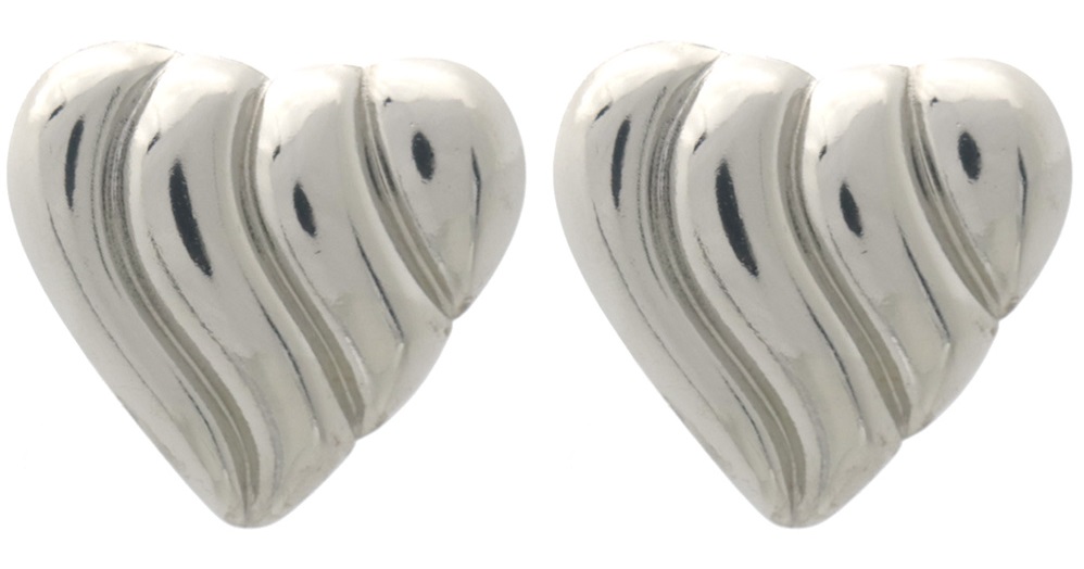 A-B4.4 E926-001S S. Steel Earrings Heart 2.2cm