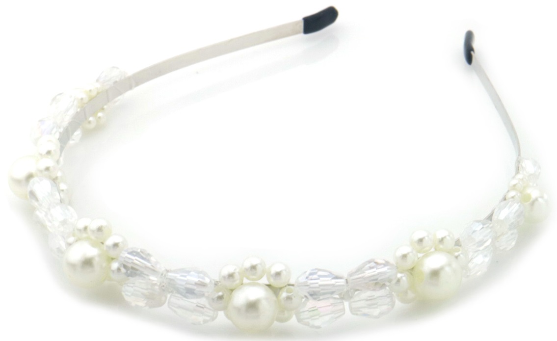 X-D8.1 H920-005 Hair Band Pearls - Glassbeads