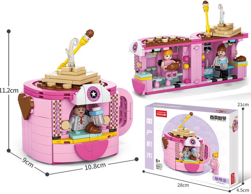 Z-A1.4  TOY8966-7 Building Block Set Coffee Shop  380pcs