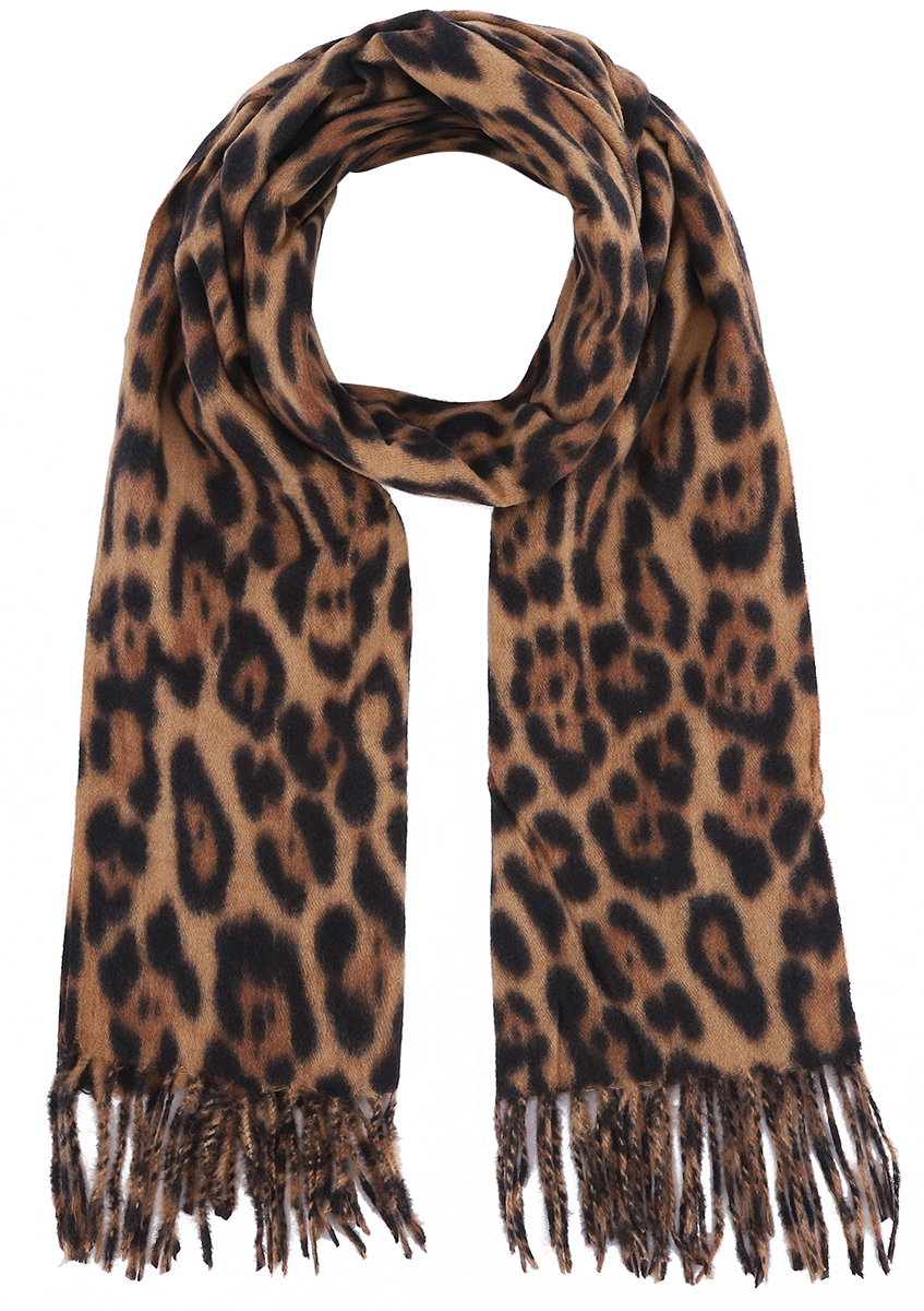 T-K7.1 SCARF405-002C Soft Scarf Leopard 180x70cm Brown