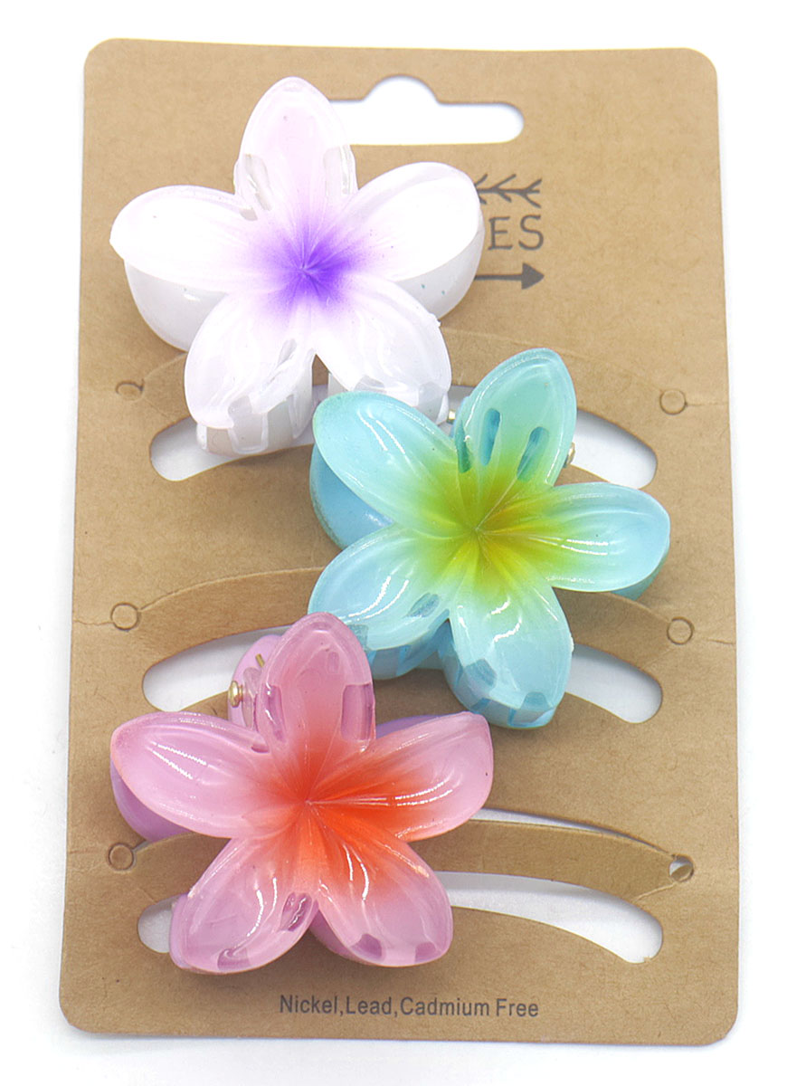 Y-C2.2  H819-016-2 Hair Claw Set Flower 4cm - 3pcs