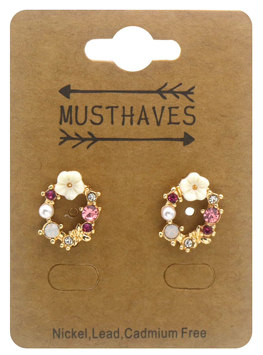 E-F4.2 E2458-033-1 Earrings Flowers 1.5cm