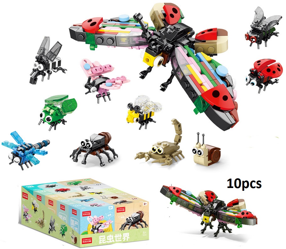 Y-D2.1  TOY9102 Building Blocks Insects - Display 10pcs