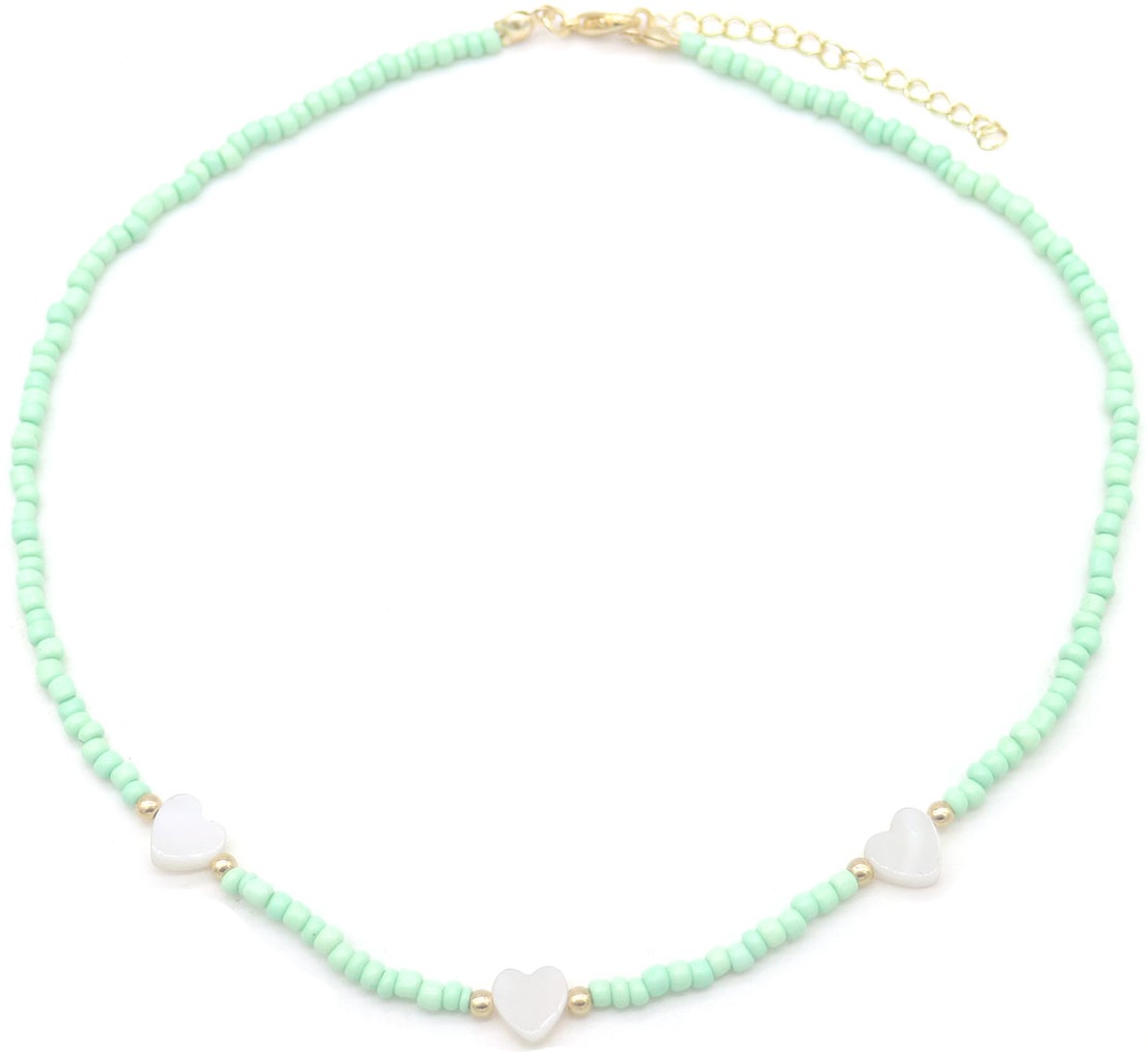 I-D7.2 N2375-016-2 Necklace Hearts for Kids Green