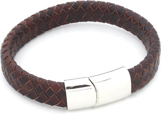 C-A9.1 B105-003 S. Steel with 12mm Leather Bracelet Brown 21cm